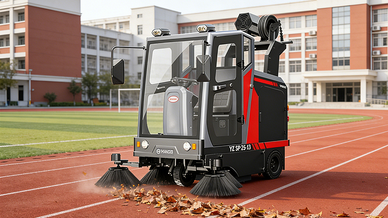 揚(yáng)子YZ-SP25-13駕駛式掃地機(jī)交付宜昌文鼎廣場(chǎng)，室外硬質(zhì)路面清潔新方案